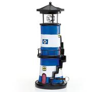 Hamburger SV Lampe solaire HSV - Phare d'escalier - Article officiel - Bleu/blanc/noir - Phare décoratif avec losange HSV et lumière LED - 100 % polyrésine (bleu - escalier phare)