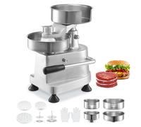 Hamburgers Press Pro - Burger Pattie Maker 10 / 13 / 15 cm, avec 3 paquets de papier à hamburger, presse à hamburger en acier inoxydable, - Parfait pour les accessoires BBQ - Codable Bur-grill-cube -