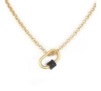 Hameadner Collier Pendentif Argent Bijoux Hommes Femmes Necklace Collier avec Cadenas pour Femme Noir