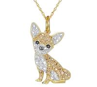 Hameadner Collier Pendentif Argent Bijoux Hommes Femmes Necklace Collier Pour Femme Bijoux Accessoires Chihuahua-Doré