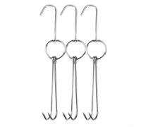 Hameçon à rôtir à double broche en acier inoxydable pour canard, poulet, dinde et bœuf sur barbecue grill four ou zone de préparation des aliments commerciaux (B)