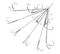 Hameçon calmar en acier inoxydable avec 8 griffes, 16 hameçons, double couche, formation de parapluie optimisée pour une forte pénétration et une tenue sûre des poissons