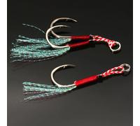 Hameçon d'assistance au gabarit moulé, 10 pièces/lot, Angle en acier à haute teneur en carbone, fil barbelé, plume, matériel de pêche en lac, gabarits lent, hameçon Pesca en mer Hook 1 No.24