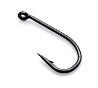 Hameçon de pêche 50 pièces pour pêche à la mouche sèche hameçon fil standard nymphe hameçon poisson finition noire truite mouche matériel carpe accessoires tranchants crochet circulaire (couleur : 4
