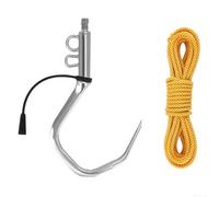 Hameçon de pêche en acier inoxydable avec corde, compatible avec filetage 1/2", solide et pour la pêche en mer à partir de bateaux ou quais (taille M)