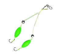 Hameçon de pêche | Kit de crochets de marche arrière avec deux ardillons - Rig automatique dynamique en plusieurs tailles pour eau salée, perche, truite, poisson-chat