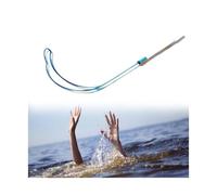 Hameçon de sécurité en aluminium pour piscine avec boulon et écrou - Tube de sauvetage avec corde - Équipement d'urgence - Bleu (3 m)