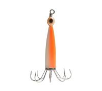 Hameçon Lot de 3 hameçons fluorescents for la pêche au calmar, à la seiche, aux Poissons des Profondeurs, for la pêche en Eau salée, au Poulpe leurres(Oranje)