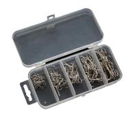 Hamecon Peche Hameçons triples de Tailles Mixtes, 50 pièces/boîte, 2#/4#/6#/8#/10#, pêche en mer Triple avec boîte(White)
