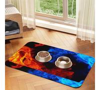 Hameçon Sauteur pour Poisson-achigan,Tapis d'alimentation imperméable pour Animaux de Compagnie, Sets de Table pour Chats et Chiens pour la Nourriture et l'eau, Tapis de Nourriture en Cuir PU,40x60cm