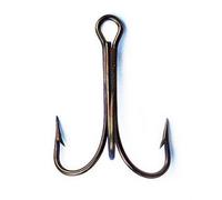 Hamecon Triple Carnassier Mustad Bronze 3551 - Par 10 - Modèle : Taille N° 8 - Bronzé