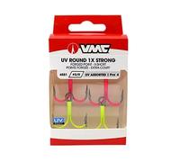 Hameçon triple VMC UV Round 1X 4551 (x4) Orange Taille 1