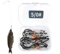 Hameçons À Crevette Vivante - 10 Hameçons en Métal Robuste et Anticorrosion - Équipement De Pêche en Surf,pour Carpe, Bass, Drop Jerk, Mer, Lac, Rivière, Étang, Bateau, Bord,