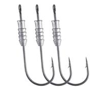 Hameçons à Poisson 5/10 pièces * 4g-8g, appâts pondérés for la pêche, hameçon à ver de Bar, Eau Douce salée for leurres en Plastique Souple, hameçons à tête de gabarit(4g 10pcs)