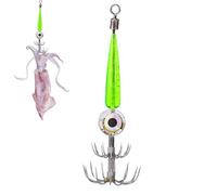 Hameçons de calamar avec lumière LED imperméable | leurres lumineux sous-marins pour pêche en eau salée | Hameçon électronique avec lumière pour calmar, poulpe, poisson nocturne et professionnel