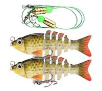 Hameçons de pêche - 2 pièces Leurres de natation avec articulations multiples - Leurres de pêche pour perche, pour sandre truite cropppie saumon poisson-chat eau salée et eau douce sports hommes