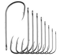 Hameçons de Pêche à Ardillon, 80PCS Long Shank Beak Bait Holder Hooks Saltwater Kit D'hameçons en Acier à Haute Teneur en Carbone pour la Pêche à la Turlutte (4-6/0)