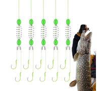 Hameçons De Pêche À Double Ardillon - Crochets de Remplacement Porte-Appâts de Pêche,Accessoires de Pêche Fabriqués avec Précision pour Passionnés Professionnels Débutants