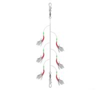 Hameçons de pêche à haute teneur en carbone avec perles phosphorescentes pour une meilleure visibilité dans des eaux sombres ou troubles - Convient pour les pêcheurs amateurs et professionnels