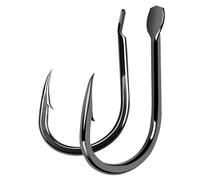 Hameçons de pêche à Tige Courte et ardillon, lot 50 hameçons Haute résistance for la Carpe en lac réservoir, Corps aplati Pointe acérée(6#)