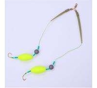 Hameçons de pêche anti-fond améliorés avec pivot à 360° pour installation de double crochet suspendu en plastique jaune (E)