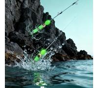 Hameçons de pêche au calmar en acier inoxydable avec pointes luminescentes pour une utilisation nocturne dans un parapluie ciblant les espèces de céphalopodes (B)