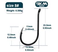 Hameçons De Pêche En Acier À Haute Teneur En Carbone,9km,50 À 100 Pièces,Crochets En Forme De Bec De Poulpe,Carpe,Accessoires De Pêche Sur Glace - Type Size-8 Gap-11mm-50 Pcs