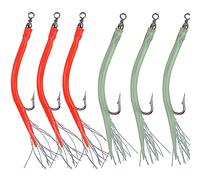 Hameçons de pêche en Forme de Poulpe barbelé, avec Pivot Roulant et Plume de Fil, 20 pièces DShanLa(20pcs Mixed)