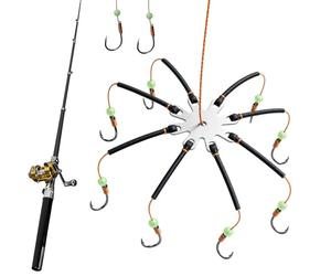 Hameçons De Pêche pour Poisson-Chat,Brillant 10 Pièces 8 Griffes Haute Résistance | Hameçon Appât Vivant,pour Eau Salée, Eau Douce, Rivière, Extérieur, Pêcheurs, Carpe, Bar, Thon, Doré, Truite,