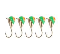 HameçOns De PêChe Sur Glace, Ensemble De Leurres à Haute Teneur En Carbone, éQuipement De PêChe En Plein Air Et En Hiver Pour L'eau De Mer Et D'eau Douce, 5 PièCes, 5mm