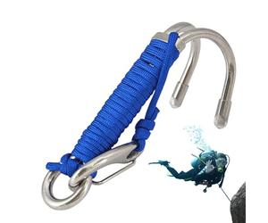 Hameçons de récif de plongée sous-marine, hameçons de dérive de récif - Crochets de plongée sous-marine à double crochet en acier inoxydable - Équipement de sécurité avec joint torique pour la photogr