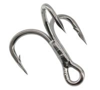 hameçons, Fish Hooks 10lot Saltwater Strong Fishing Hook Matte Tin Super Sharp Treble High-Carbon Steel High Strength for Lake(4)