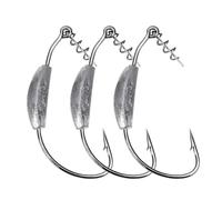 hameçons, Fish Hooks 5Pcs 2g-7g Weighted Crank Hook Soft Baits Barbed Offset Fishing Jig Worm for Tackle(3g)