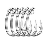 hameçons, Fish Hooks 5pcs Sea Fishing Stainless Steel Hook with Barbed Tuna Water Boat Big for Riverside(16l0)