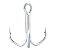 hameçons, Fish Hooks Treble High Carbon Steel Strong Classic Round Bend Triple for Big Game Bluefish Salmon(2)