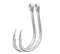 Hameçons for appâts Vivants avec Tube, hameçons de Fond à ardillon for la daurade et Le Thon, Corps Plat en Acier laminé Froid(19# [10 Pieces])