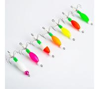 Hameçons gabarits de calamar avec double perles lumineuses pour une meilleure visibilité, conçus pour la pêche au poulpe, adaptés à différentes profondeurs de mer, y compris les eaux profondes