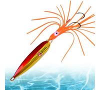 Hameçons Gabarits De Calmar - Leurres De Pêche De Nuit, Appâts À Barbe Fluorescents | Simulation De Lueur Réaliste avec Structure Douce,