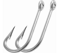 Hameçons géants en acier inoxydable pour pêche en eau salée en forme de requin et d'alligator - Extra forts - Pour thon, espadon, poisson-chat - Taille 5/0-20/0