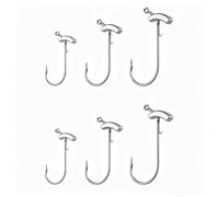 Hameçons lestés avec Dispositif Anti-échappement à barbelure | 3 tailles Jigs à tête en plomb pour la pêche au leurre souple,contrôlé du leurre grâce à une aiguille à double rainure