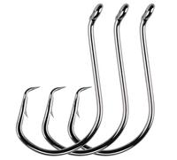 Hameçons Octopus en Acier à Haute teneur Carbone, 20 hameçons Longue Tige barbelée for la pêche mer et Bordure de rochers, Pointe acérée for l'eau salée(2/0# 20 Hooks)