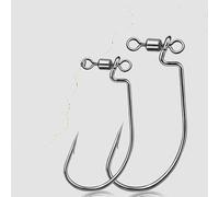 Hameçons rotatifs for la pêche au Bar, avec Pivot, for la pêche au Bar, au Poisson-Chat, en Eau salée et en Eau Douce, 20 pièces(Size4-0 Gap-20.27mm)