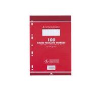 HAMELIN - CONQUERANT Sept Feuillets mobiles en couleur, rose 170 x 220 mm, 80 g, 100 pages SEYES, HAMELIN (44153)