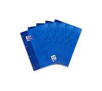 Hamelin Paperbrands Oxford 384405027 Bloc-notes Format A4 90 g/m² Lignes 9 mm / Marges gauche/droite 50 feuilles Lot de 5 (Import Allemagne)