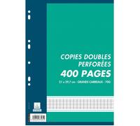 Hamelin Sachet de 100 copies doubles Seyes - 400 pages perforées - 21 x 29,7 cm - 70 g - blanc