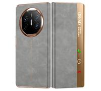 HAMEXLN Étui Cuir pour Huawei Mate X6, avec Clear Afficher Fenêtre Housse À Rabat Protectrice Anti Empreinte Coque,Gris,Mate X6