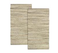 HAMID - Lot de 2 Tapis en Jute Nur x 110 x 60 cm, Fibre de Jute 100% Naturelle, tissé à la Main, Tapis de Salon, Salle à Manger, Chambre, Couloir, entrée (D1, 110 x 60 cm)