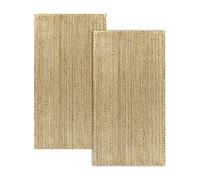 Hamid - Pack 2 Tapis de Jute Granada 100% Fibre de Jute Naturelle - Moquette Douce et Résistance Moyenne - Tissé à la Main - Salon, Chambre, Tapis de Couloir - Naturel (150x80cm)