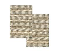 HAMID - Pack 2 Tapis en Jute de Laine Olivia 40x60cm, Tapis en Laine et Jute Tissé à la Main pour Salon, Chambre, Salon, Blanc Naturel