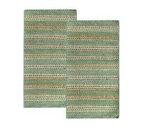 HAMID - Pack 2 Tapis en Jute de Laine Olivia 80x150cm, Tapis en Laine et Jute Tissé à la Main pour Salon, Chambre, Salon, Vert Naturel